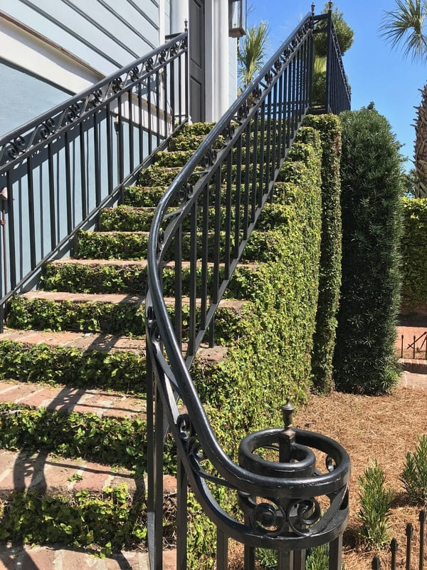 flower box in garden club stairway